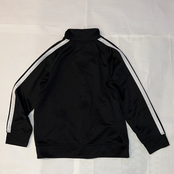 Place Sport Size L 10/12 Kids Athletic Black with White Stripes Zipper Jacket - Picture 5 of 6